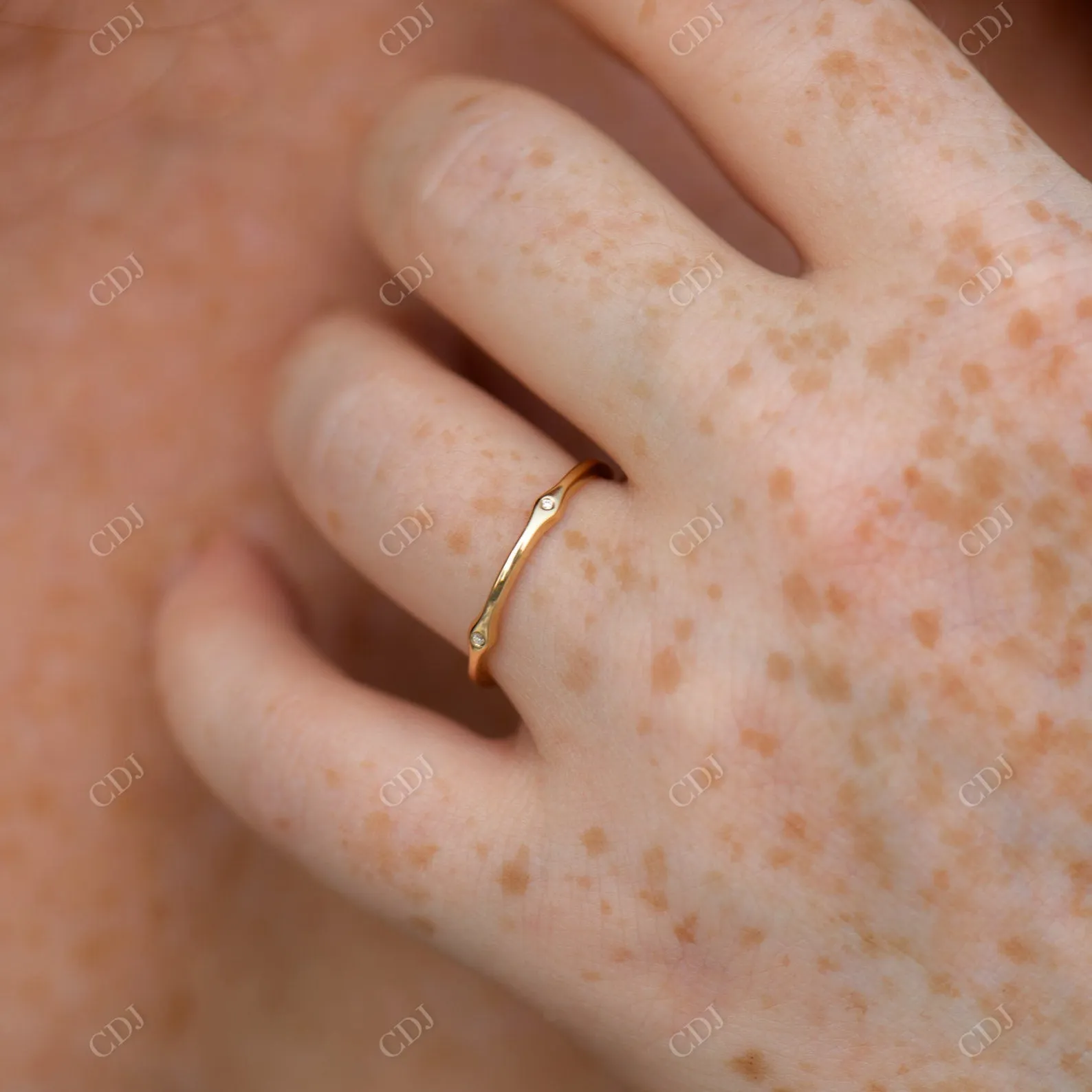 0.025ctw Round Lab Diamond Golden Eternity Band