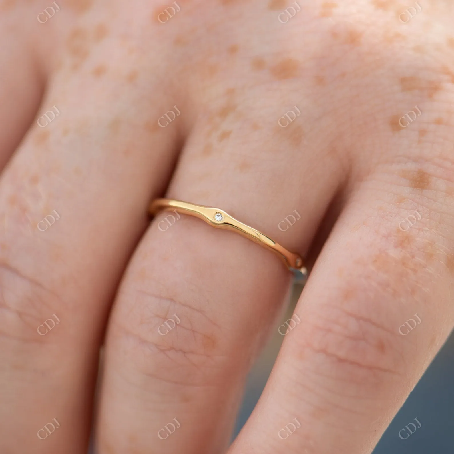 0.025ctw Round Lab Diamond Golden Eternity Band