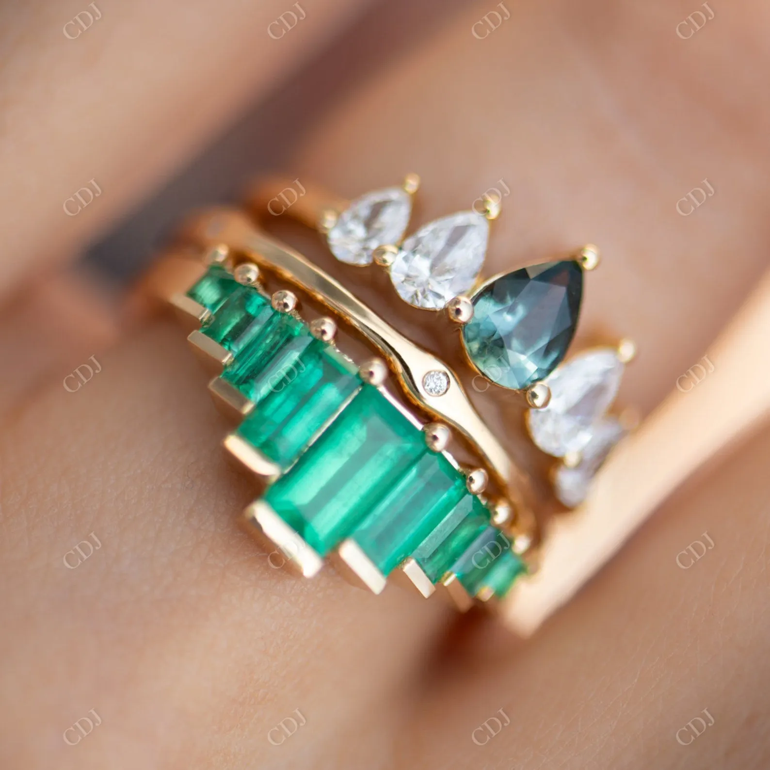 0.025ctw Round Lab Diamond Golden Eternity Band