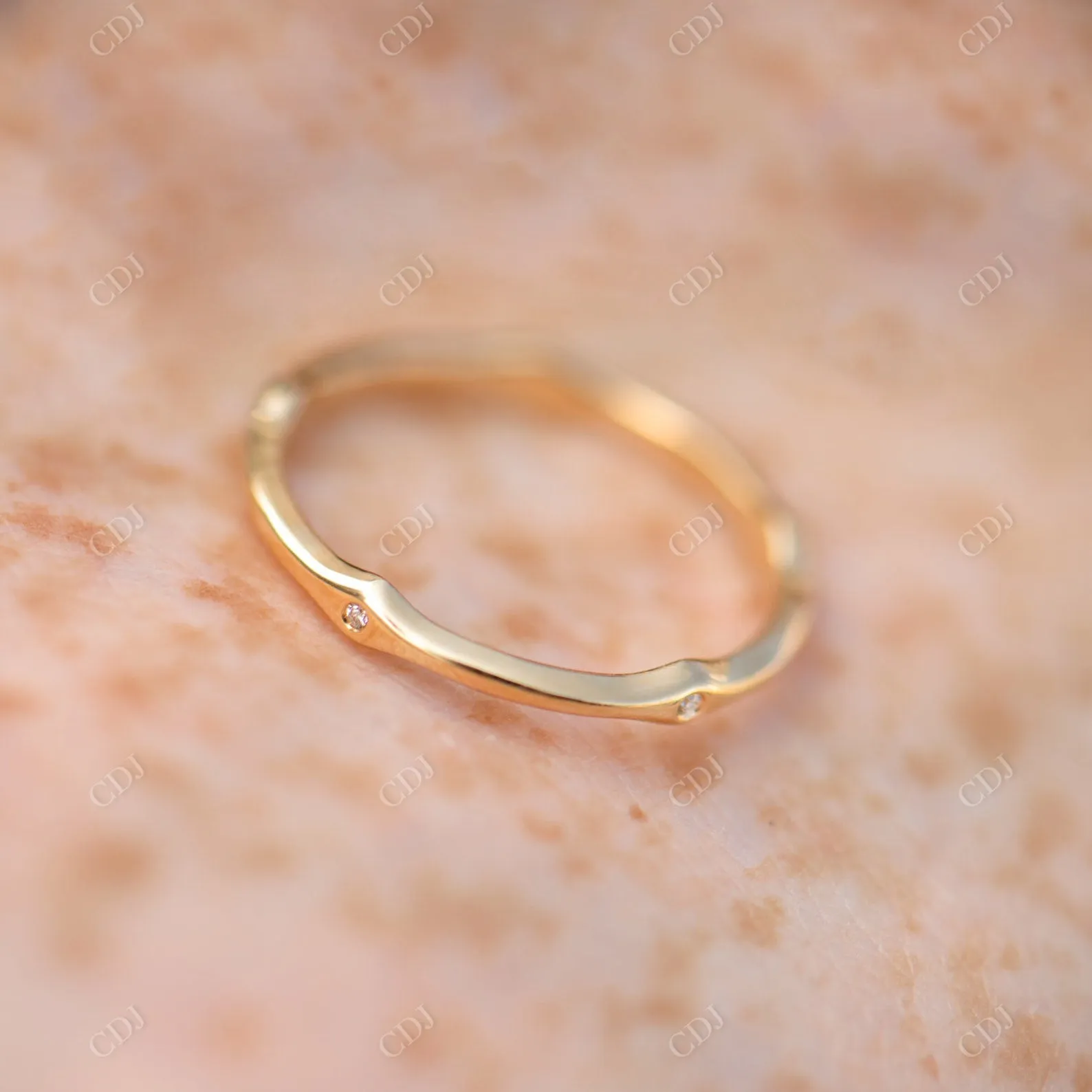 0.025ctw Round Lab Diamond Golden Eternity Band