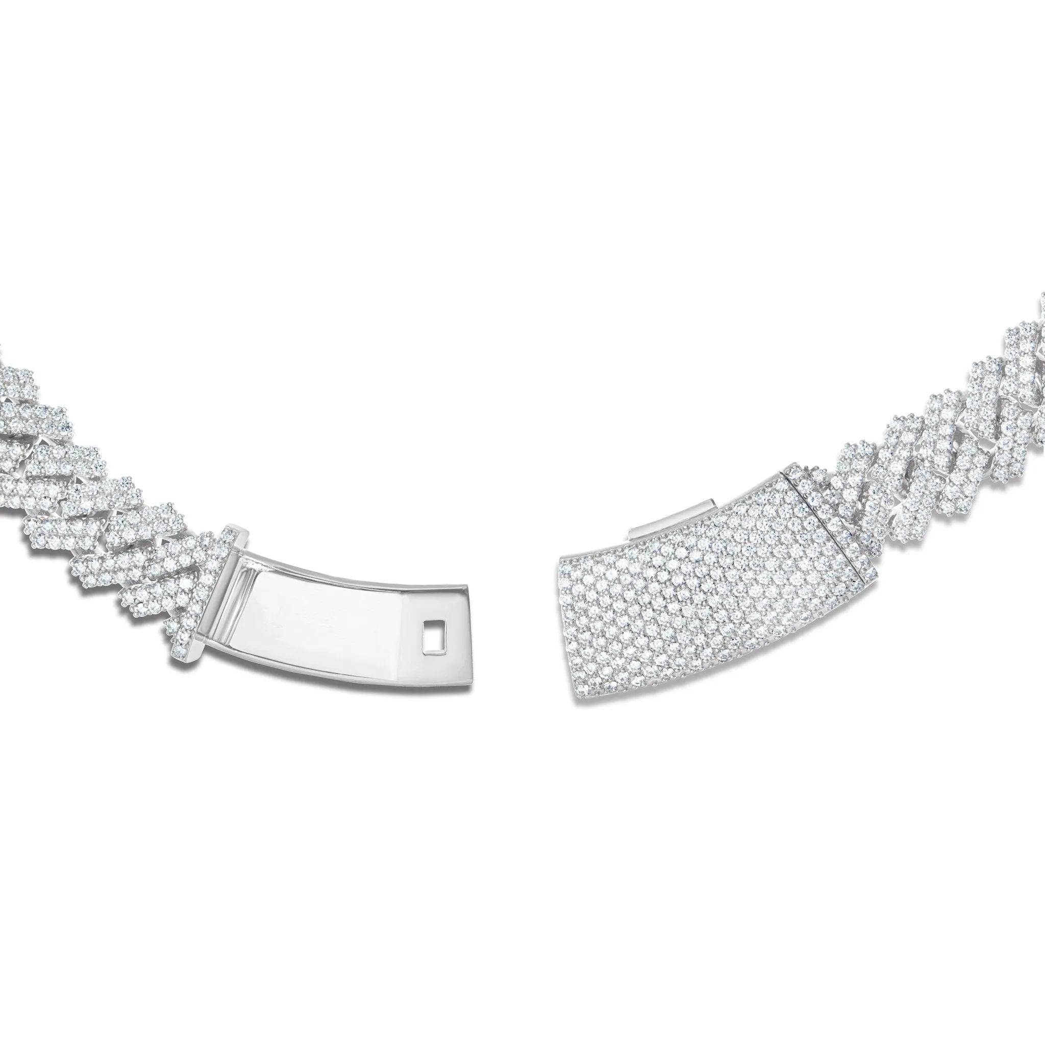 10K Gold 40.44ctw Prongset Diamond 15mm Cuban Chain