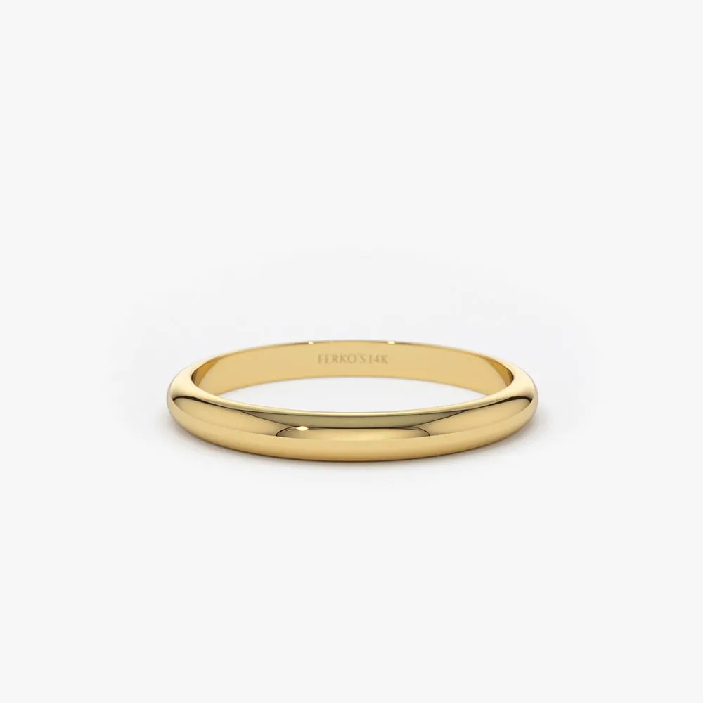 14k Classic Dome 2MM Band
