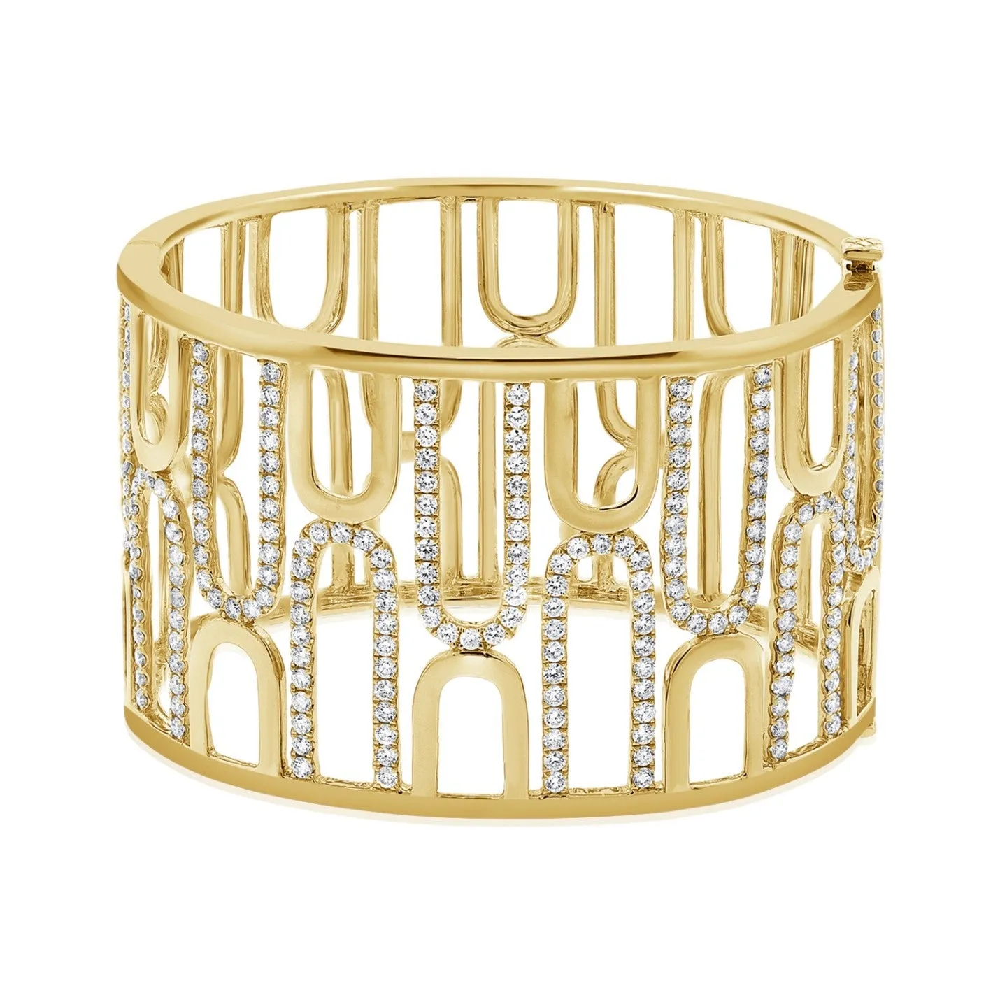 14k Yellow Gold 5.37Ct Diamond Bangle 225 Diamond Bracelet