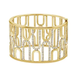 14k Yellow Gold 5.37Ct Diamond Bangle 225 Diamond Bracelet