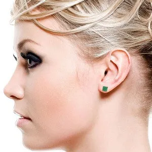 2.9 Carat 14K Solid Yellow Gold Woman A Mind Emerald Earrings