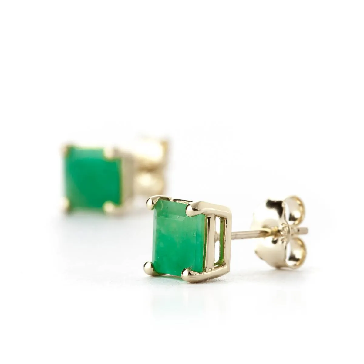 2.9 Carat 14K Solid Yellow Gold Woman A Mind Emerald Earrings
