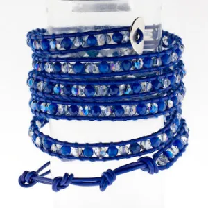 32in Blue and Clear Wrap Bracelet
