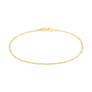 9ct Yellow Gold Silver Filled 19cm 1:3 Figaro 40 Gauge Bracelet