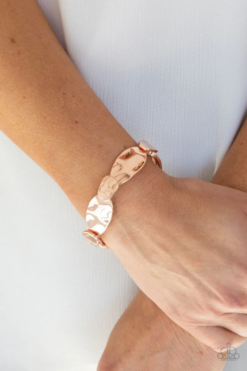 Absolutely Applique Rose Gold Paparazzi Bracelet