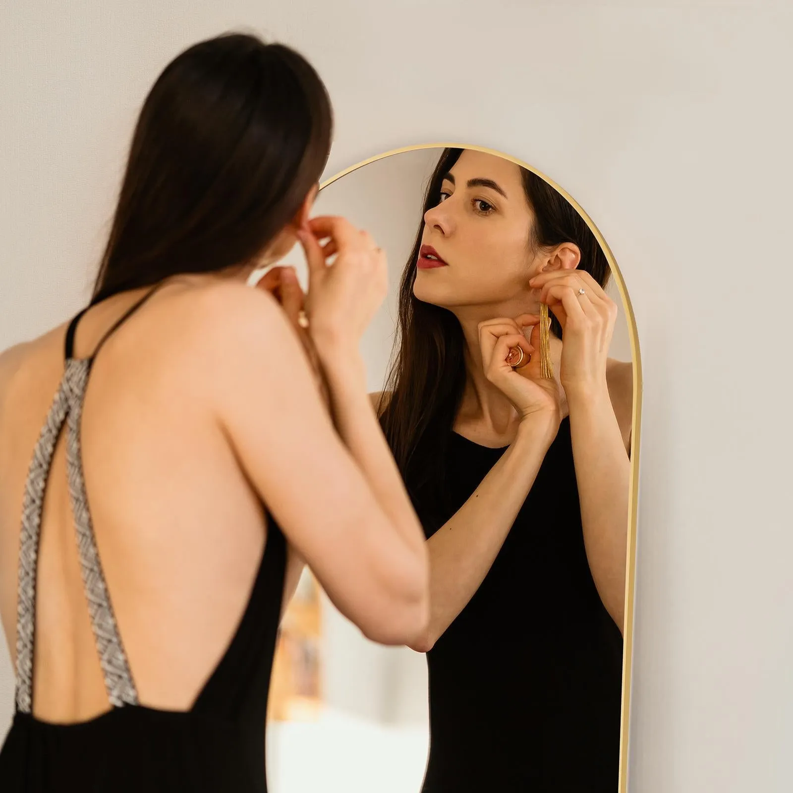 Arched Full Length Mirror  Full Body Mirror Floor Mirror Standing Hanging or Leaning Wall