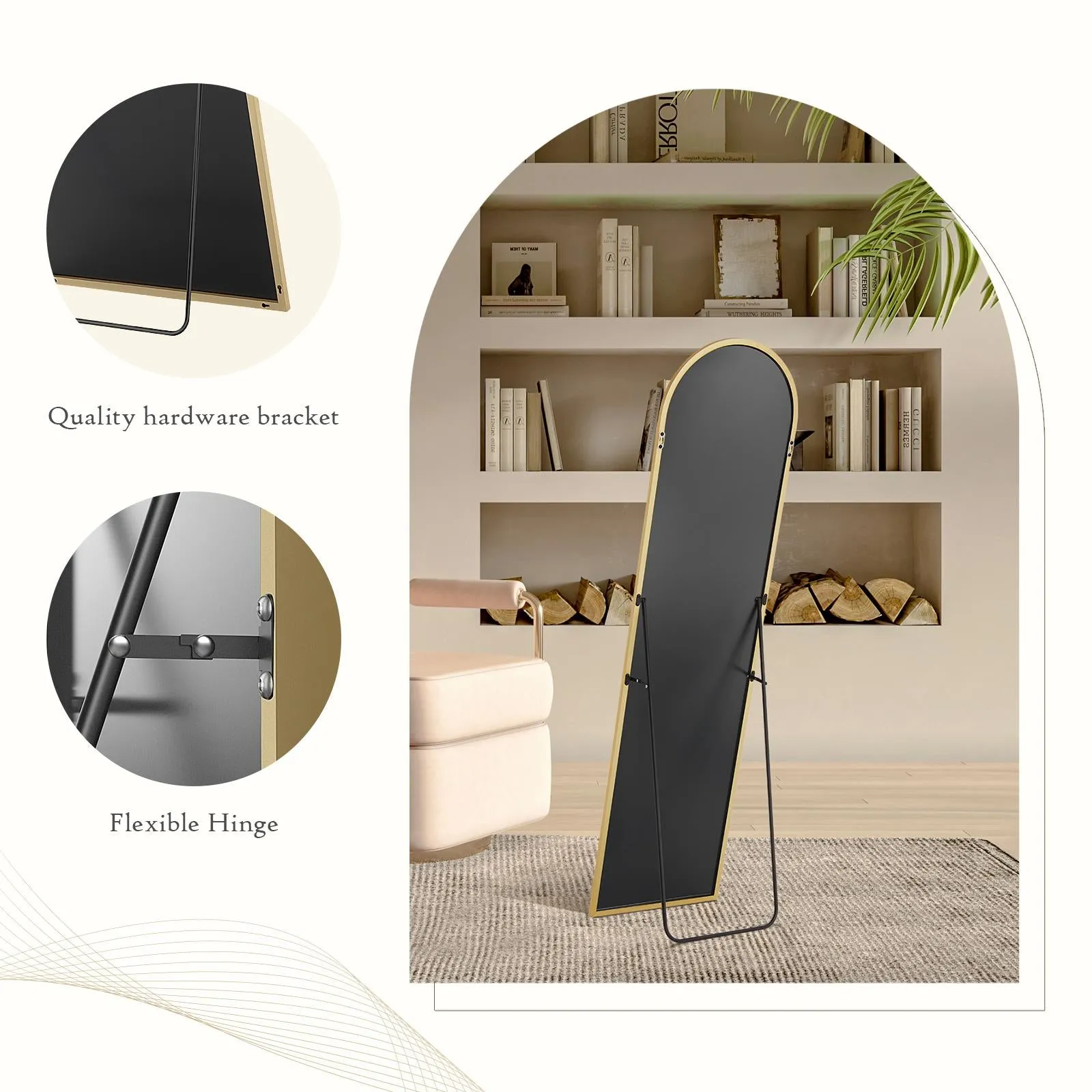 Arched Full Length Mirror  Full Body Mirror Floor Mirror Standing Hanging or Leaning Wall
