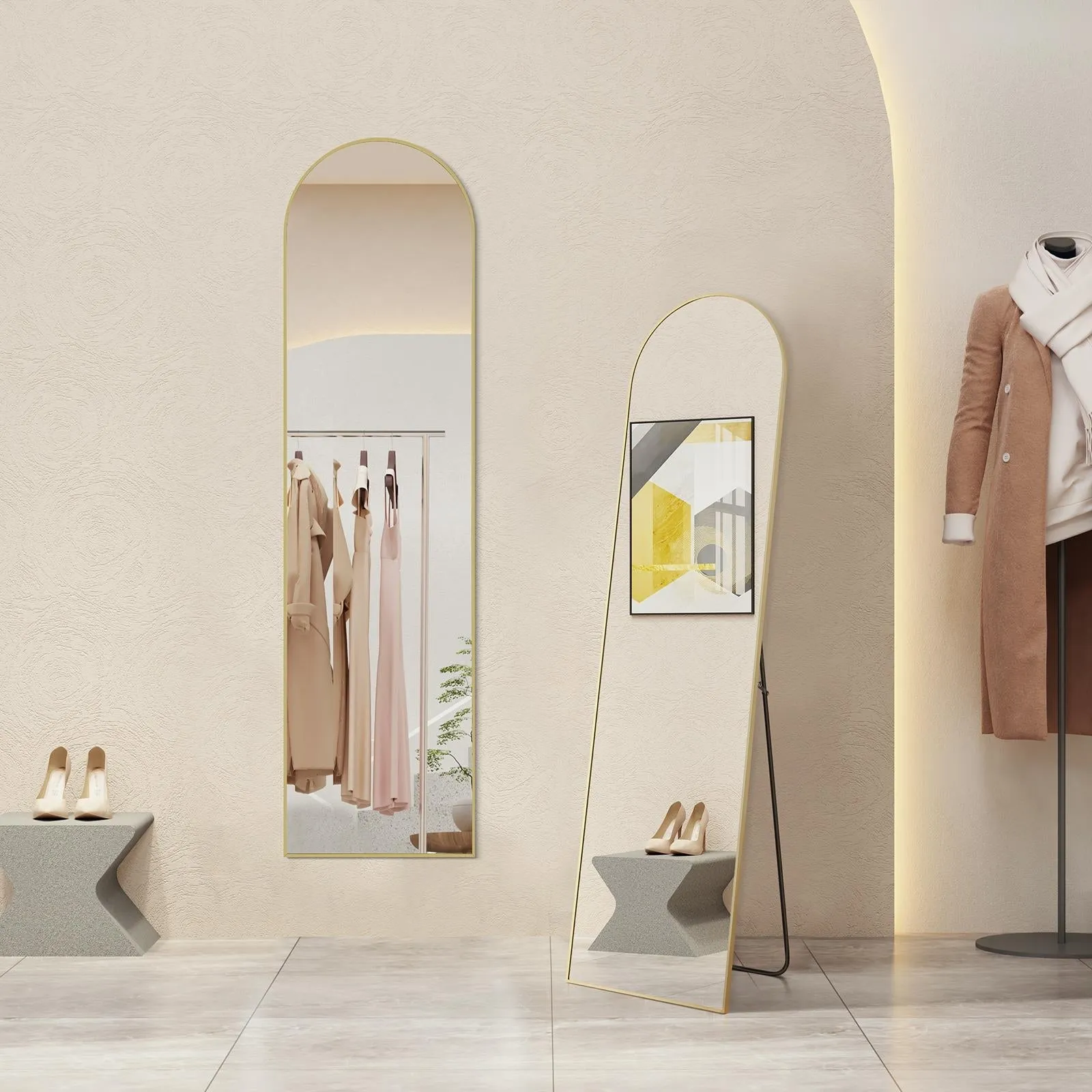 Arched Full Length Mirror  Full Body Mirror Floor Mirror Standing Hanging or Leaning Wall