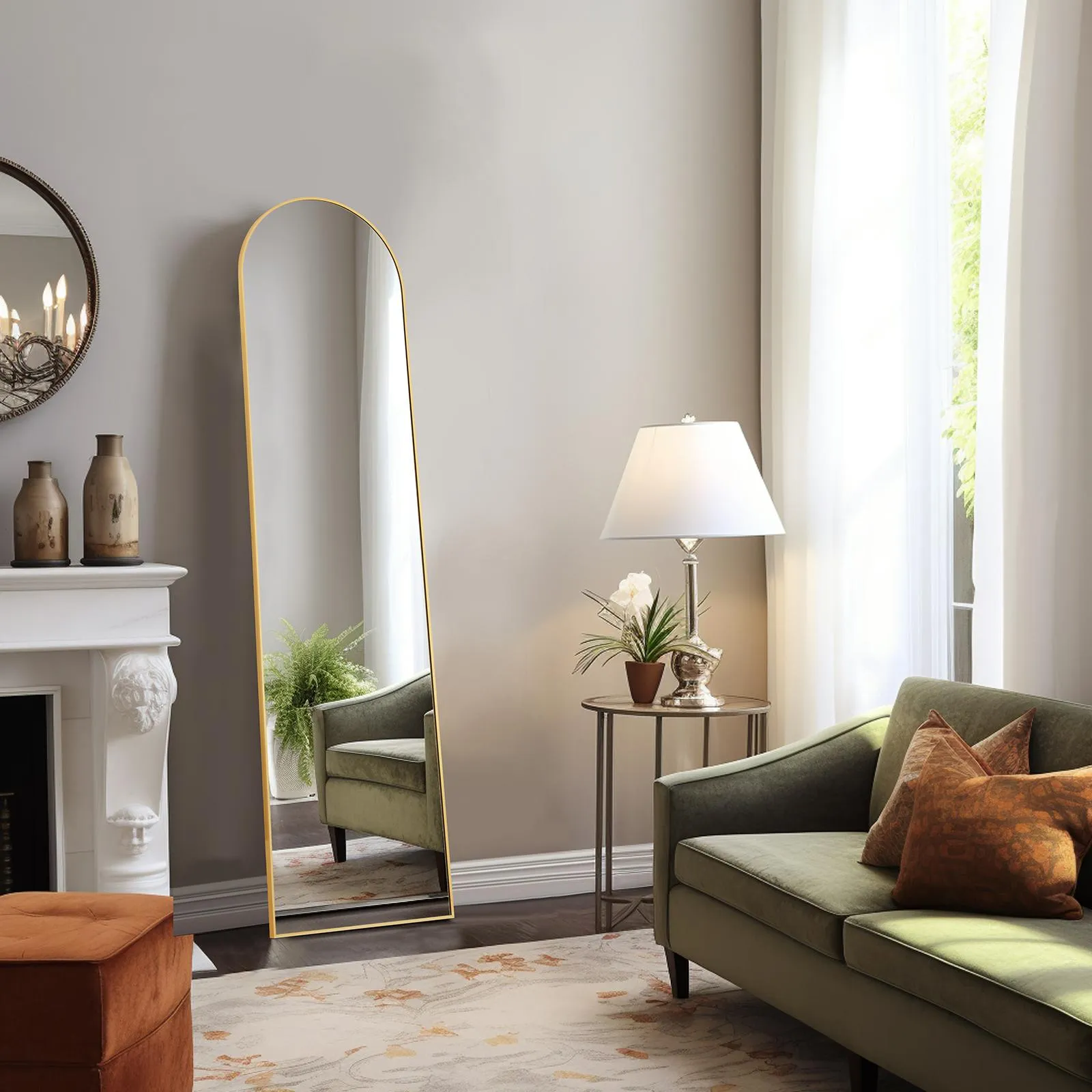 Arched Full Length Mirror  Full Body Mirror Floor Mirror Standing Hanging or Leaning Wall
