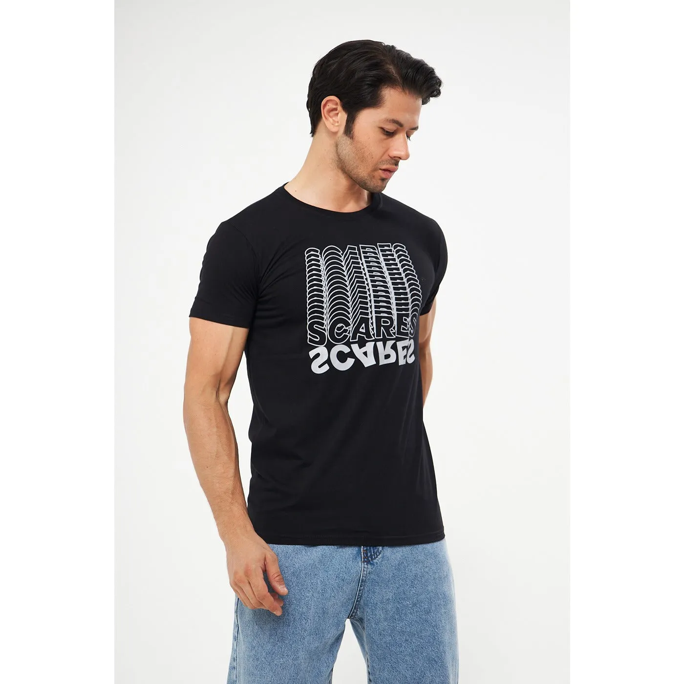 Black Scares Printed Tshirt