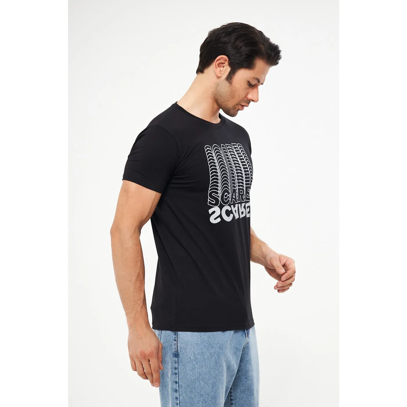 Black Scares Printed Tshirt