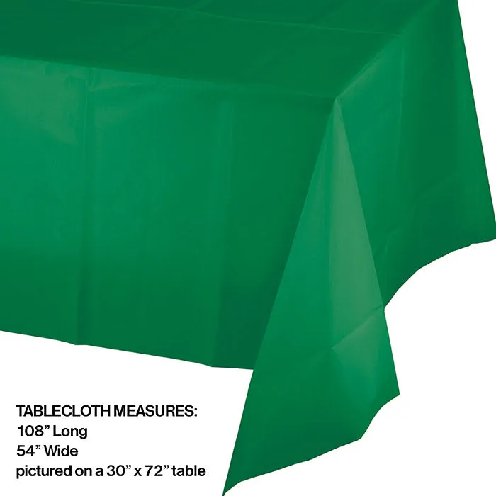 Bulk Emerald Green Value Friendly Plastic Table Cover (12 per Case)