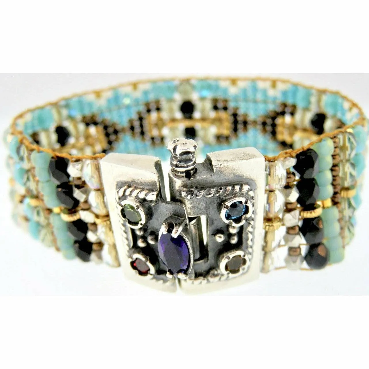CHILI ROSE  Turquoise  and  Sunset Red Cowboy Bracelet