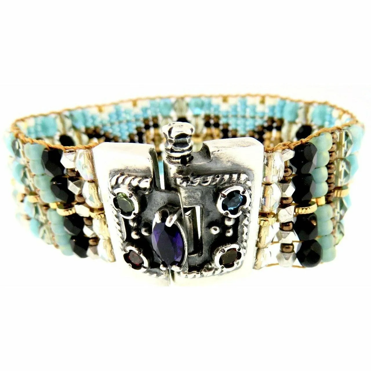 CHILI ROSE  Turquoise  and  Sunset Red Cowboy Bracelet