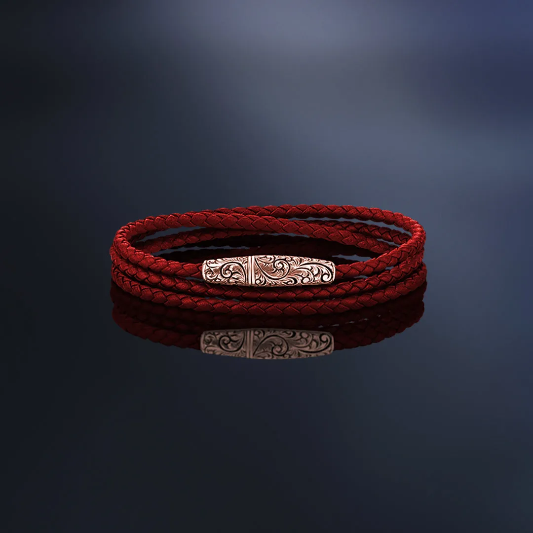 Classic Wrap Leather Bracelet - Solid Rose Gold