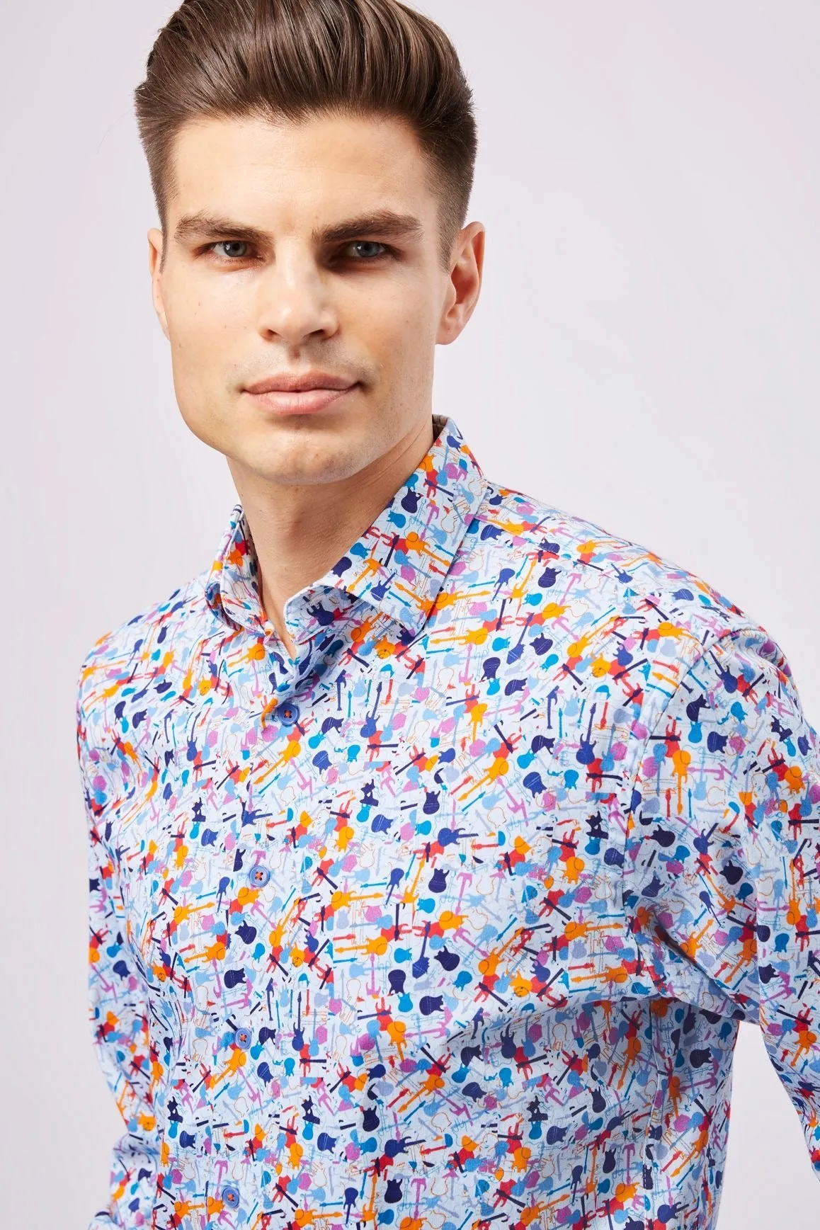 Colorful Guitars Sport Shirt