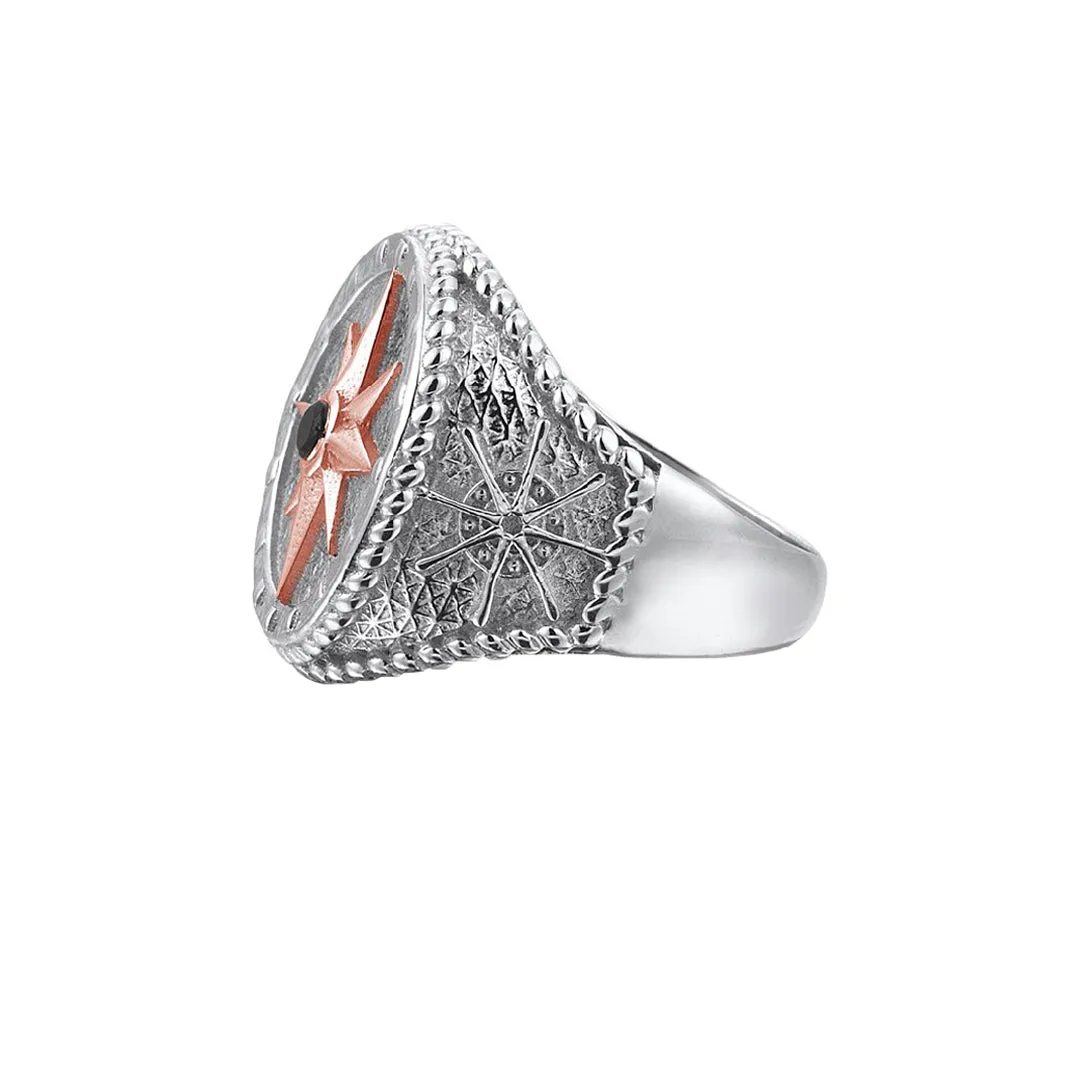 Compass Ring With Solid Gold