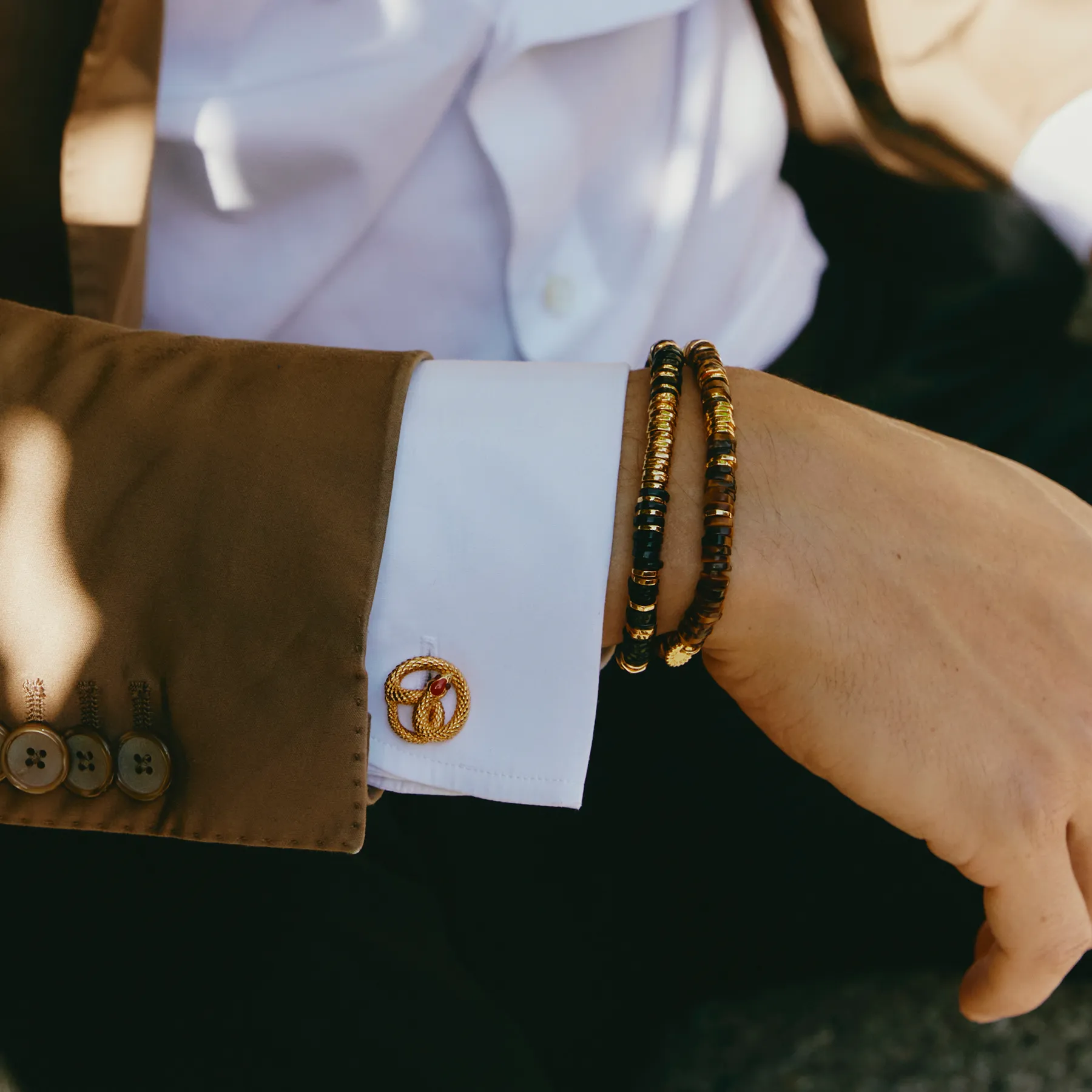 Constellation Bracelet In Yellow Gold & Tiger Eye