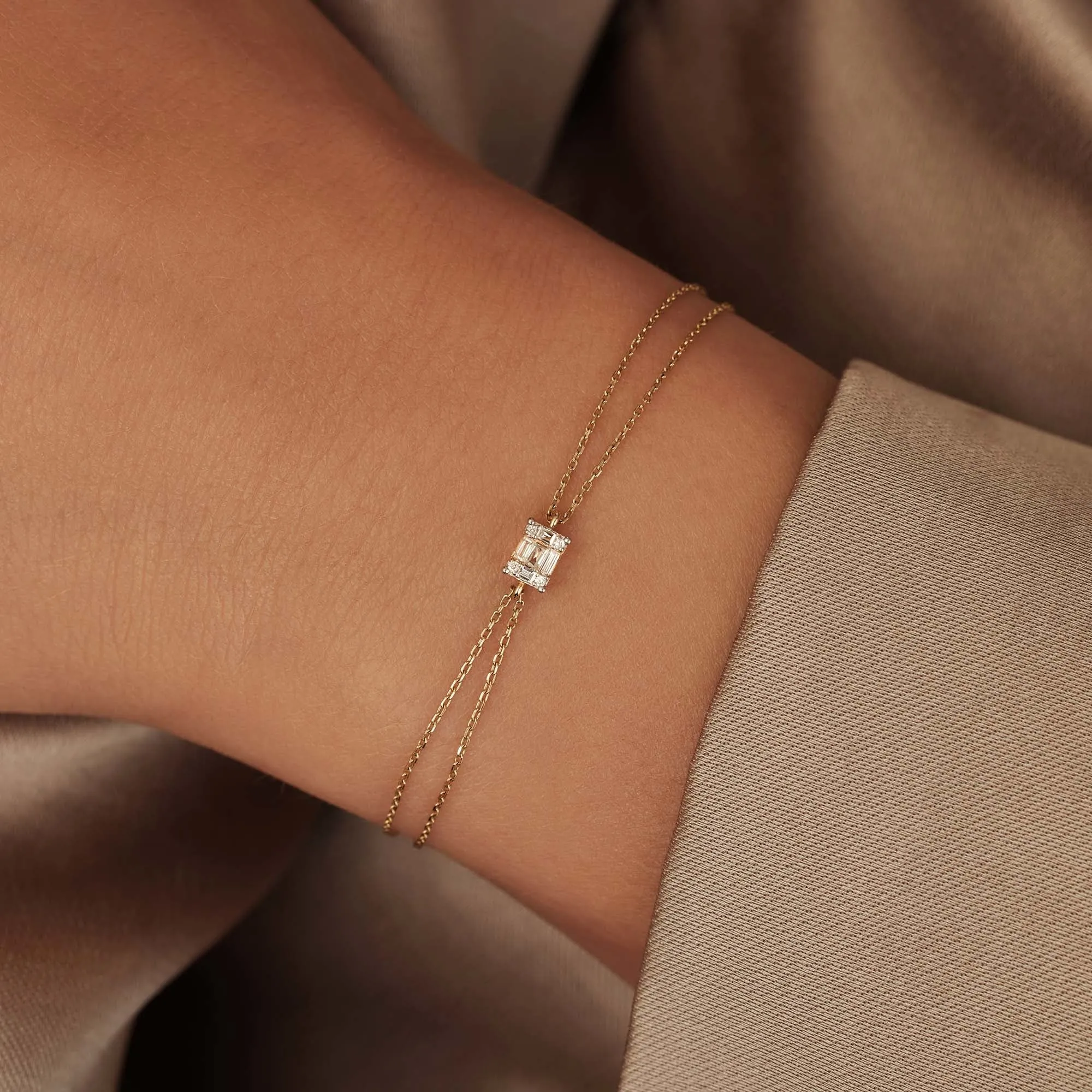 De la Paix Maxime 14 karat gold bracelet with diamond 0.10 carat
