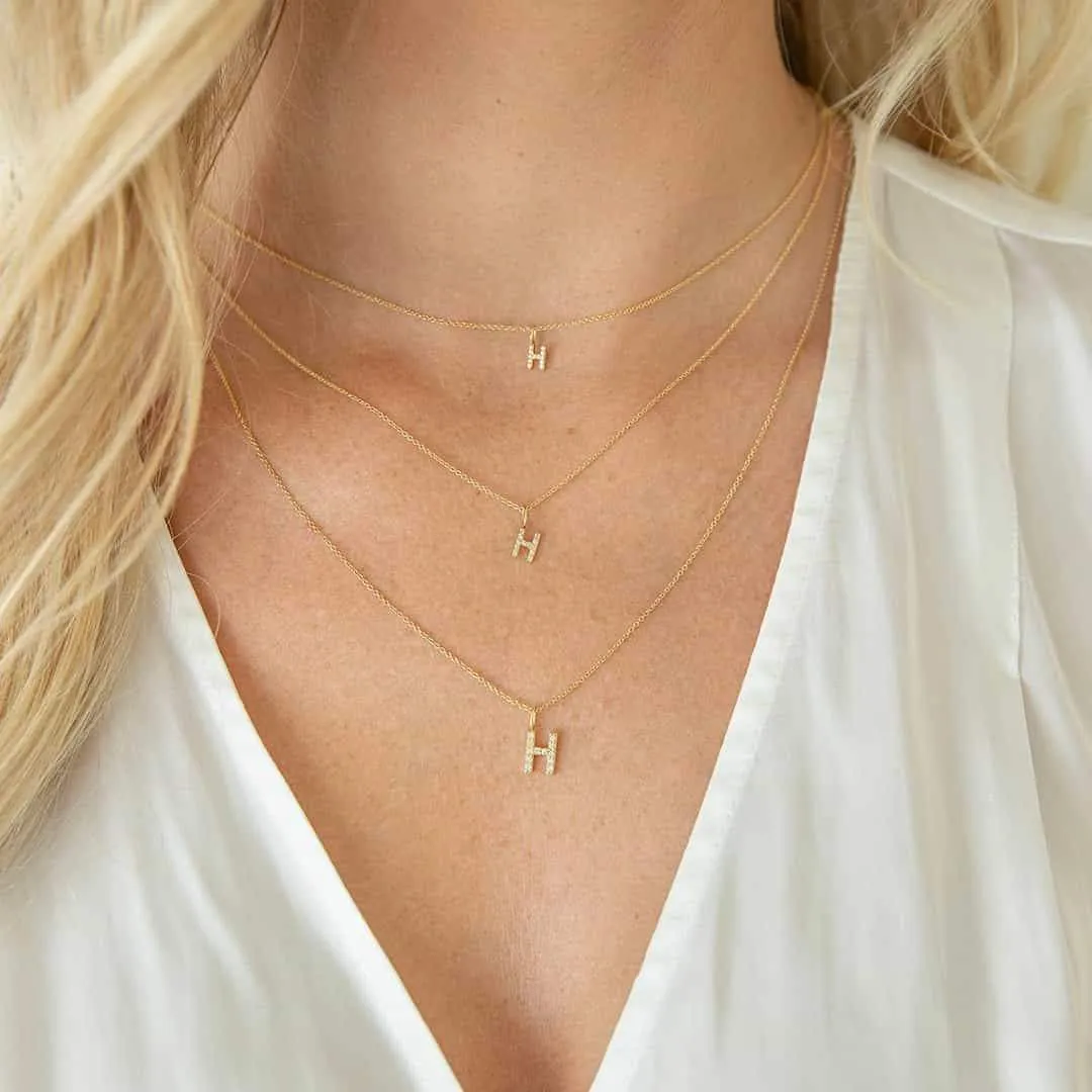 Diamond Pave Letter Charm