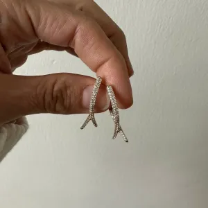 Diamond Wishbone Earrings