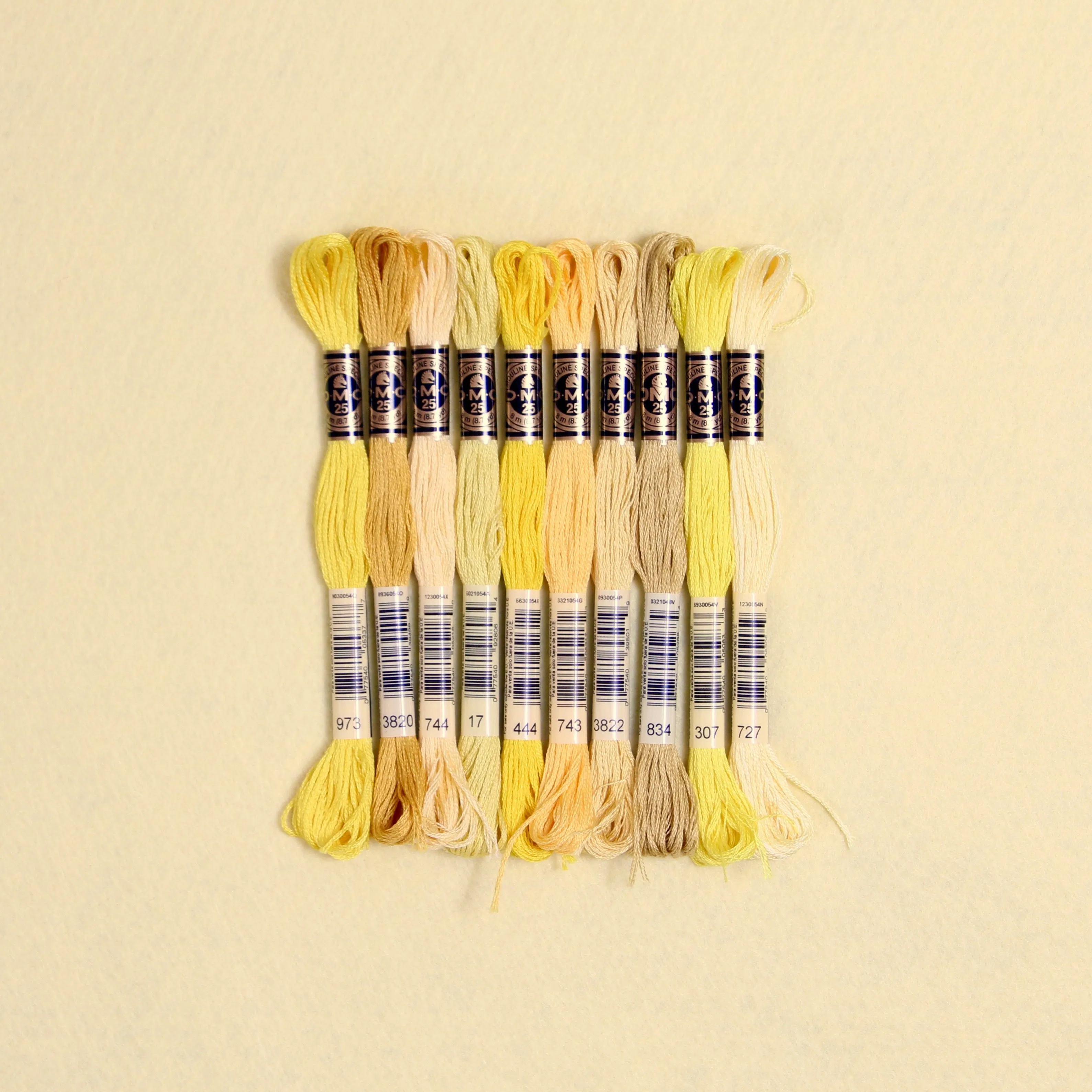 DMC Embroidery Floss, Yellow Palette