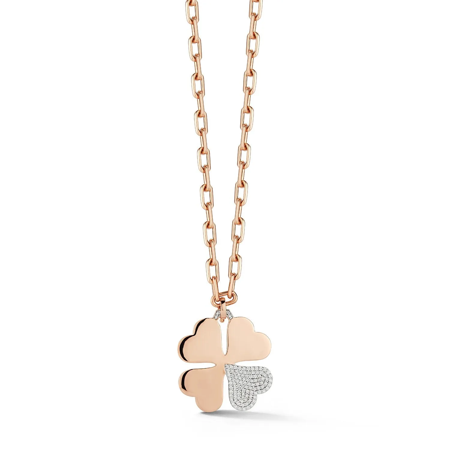 Dora Four Leaf Clover Charm with Diamond Petal