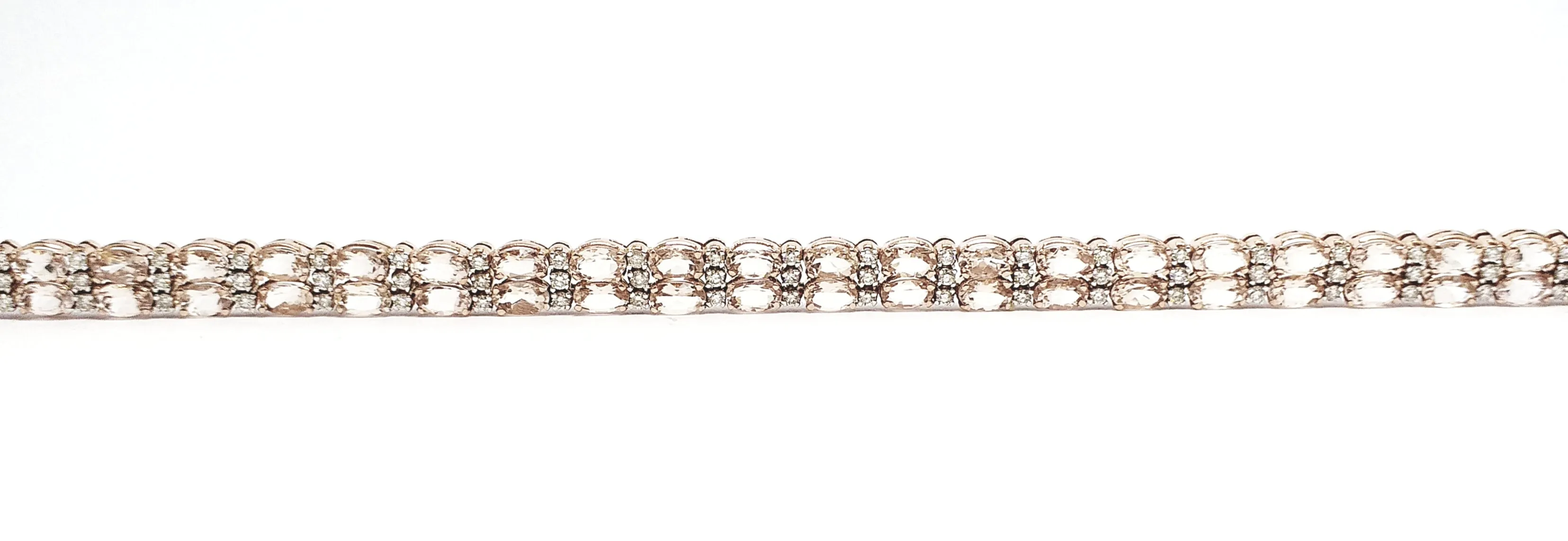 DOUBLE ROW MORGANITE & DIAMOND BRACELET