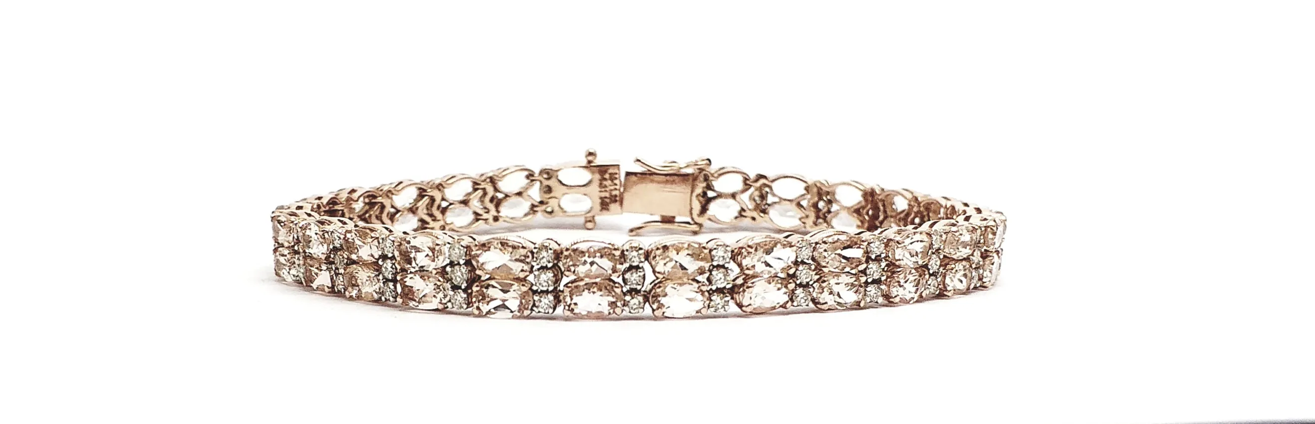 DOUBLE ROW MORGANITE & DIAMOND BRACELET