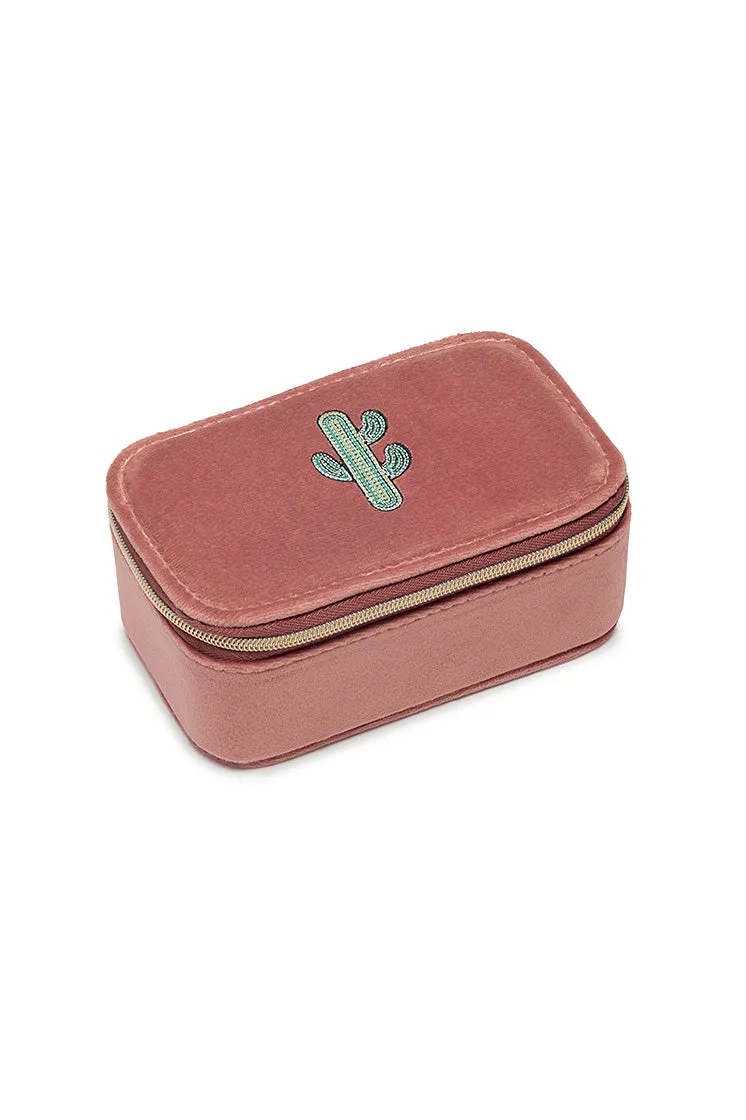 Embroidered Cactus Mini Jewellery Box