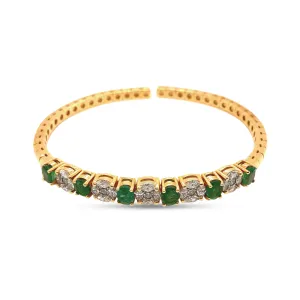 Emerald & Diamonds Bangle Bracelet