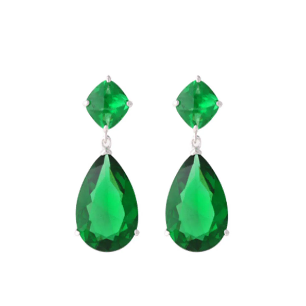 Emerald Green Cubic Zironia Drop Earring