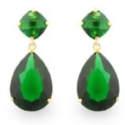 Emerald Green Cubic Zironia Drop Earring