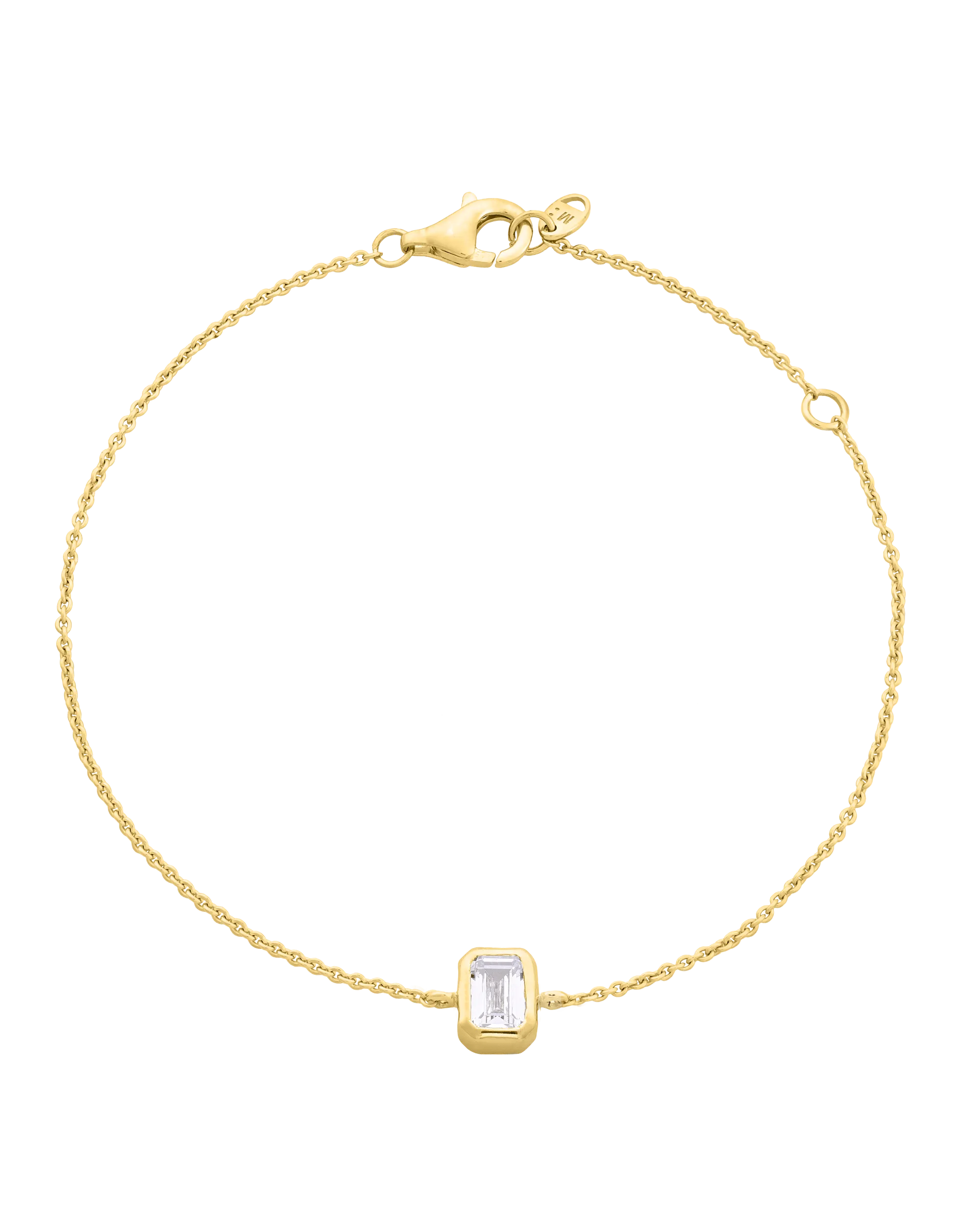 Emerald Solitaire Diamond Bracelet - 14K White Gold