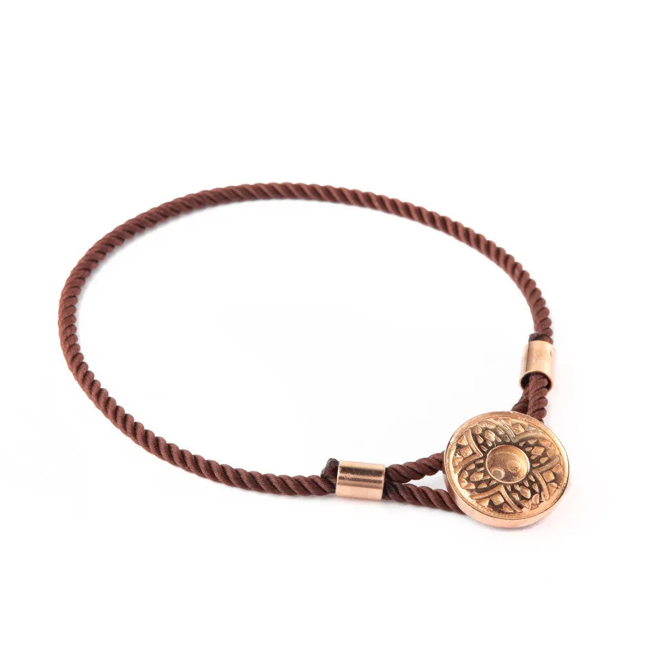FESTIVAL TIME 65%  DISCOUNT  Colourful Luxury cord 18ct Rose Gold Vermeil Caring Bracelets: Tribal and Jaguar Pattern fastenings