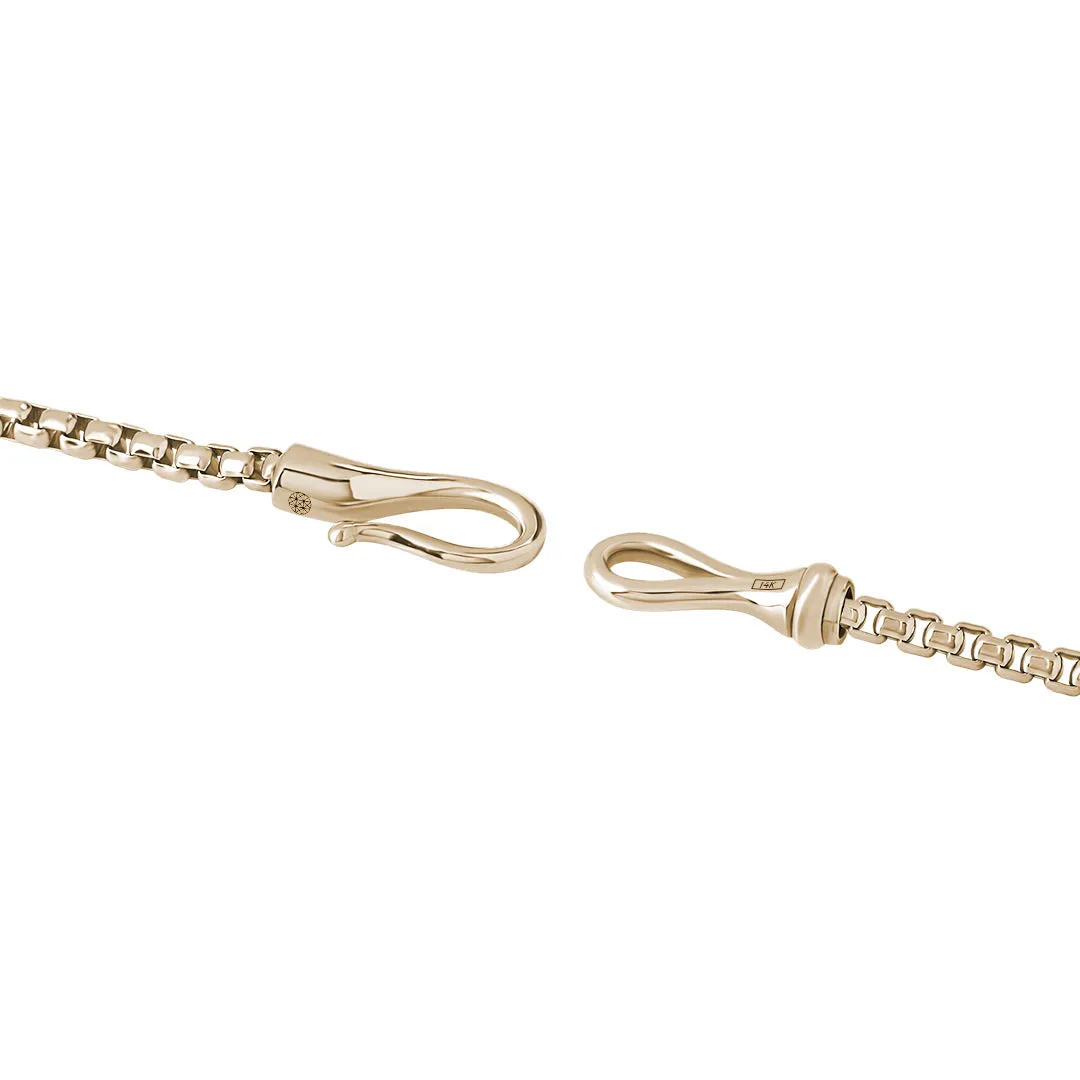 Fish Hook Box Chain Bracelet in Gold