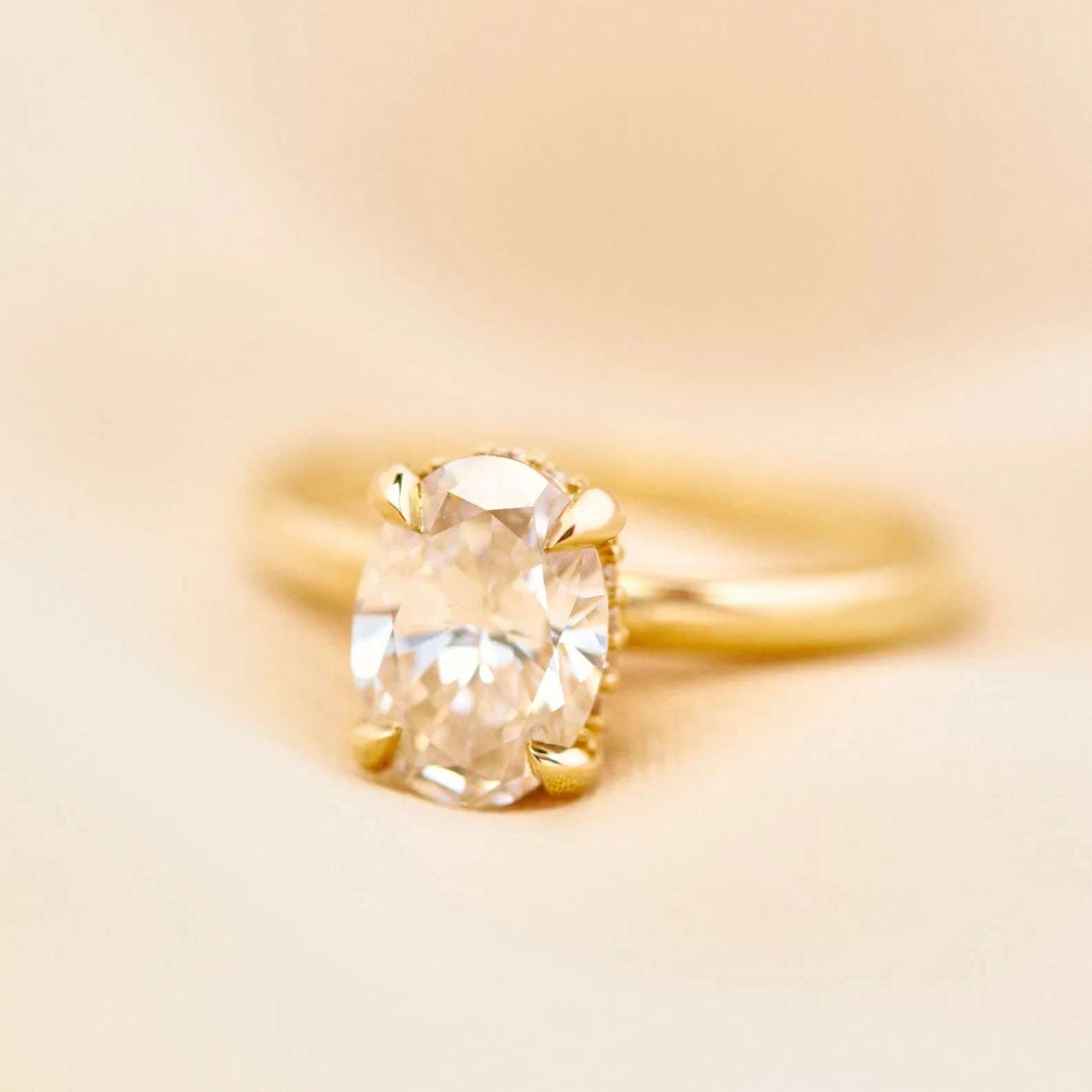 Gabriella Hidden Halo Oval Cut Diamond Engagement Ring