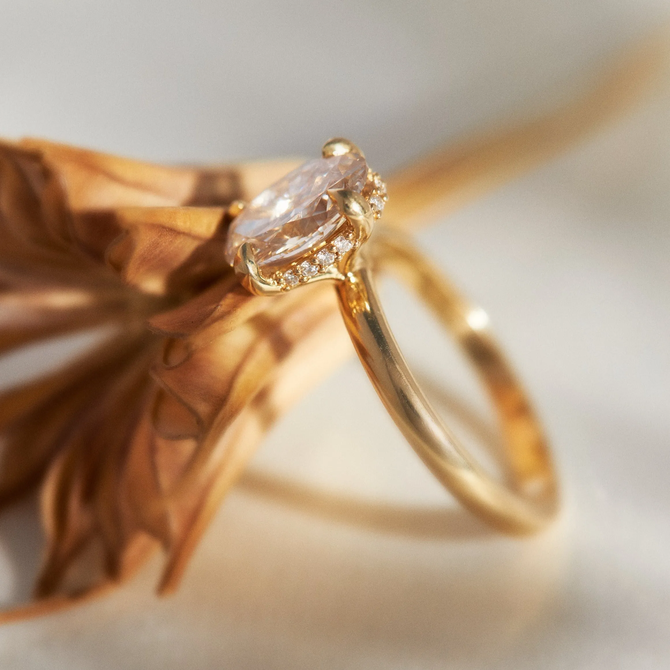 Gabriella Hidden Halo Oval Cut Diamond Engagement Ring