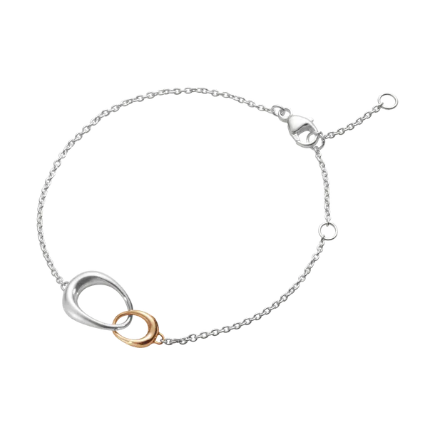 Georg Jensen Offspring Silver & Rose Gold Bracelet