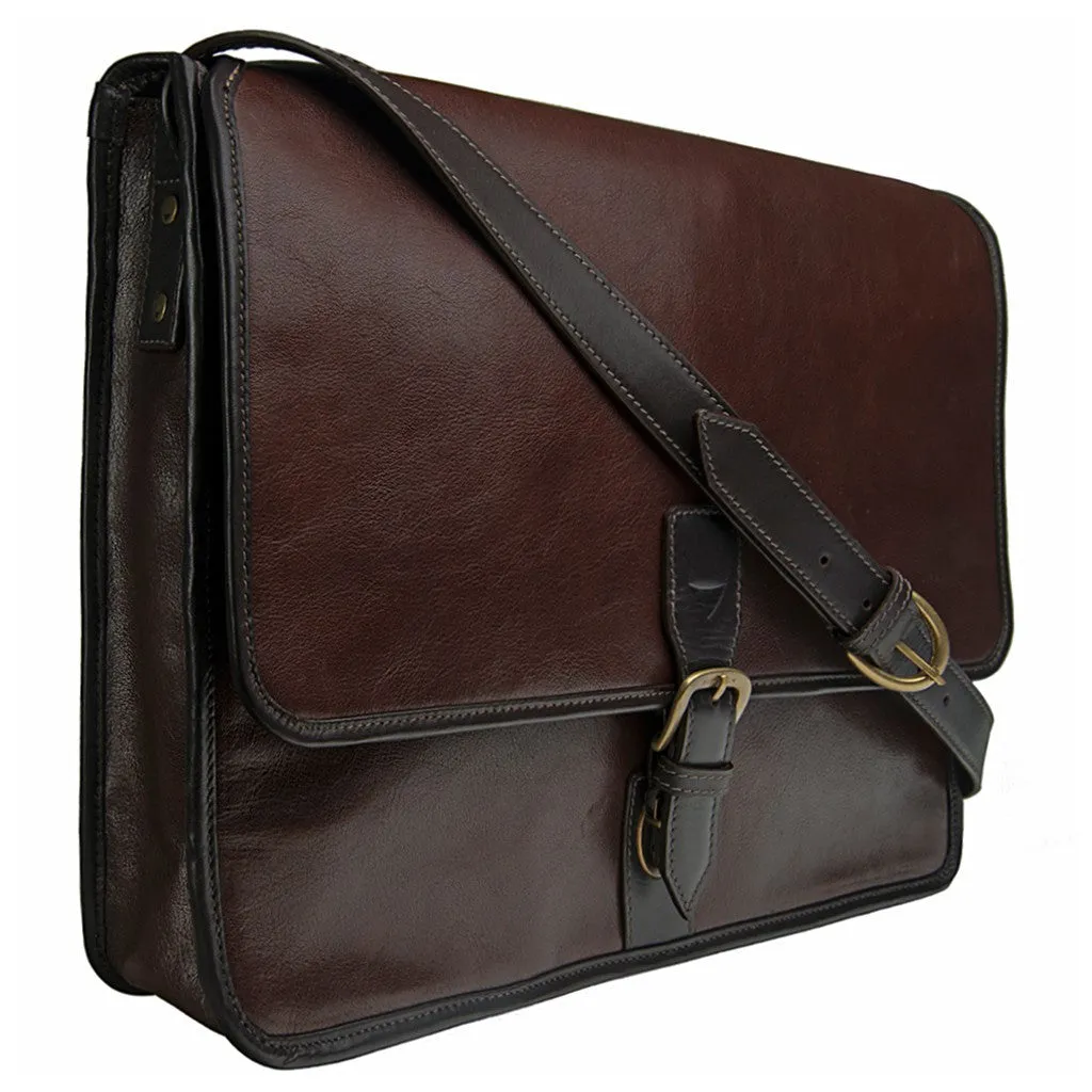 Harrison Buffalo Leather Laptop Messenger