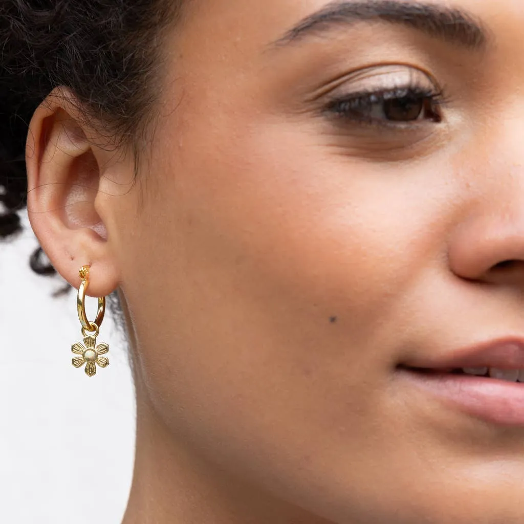 Interchangeable Charm Earring - Aqua Terra / Peace / Gold