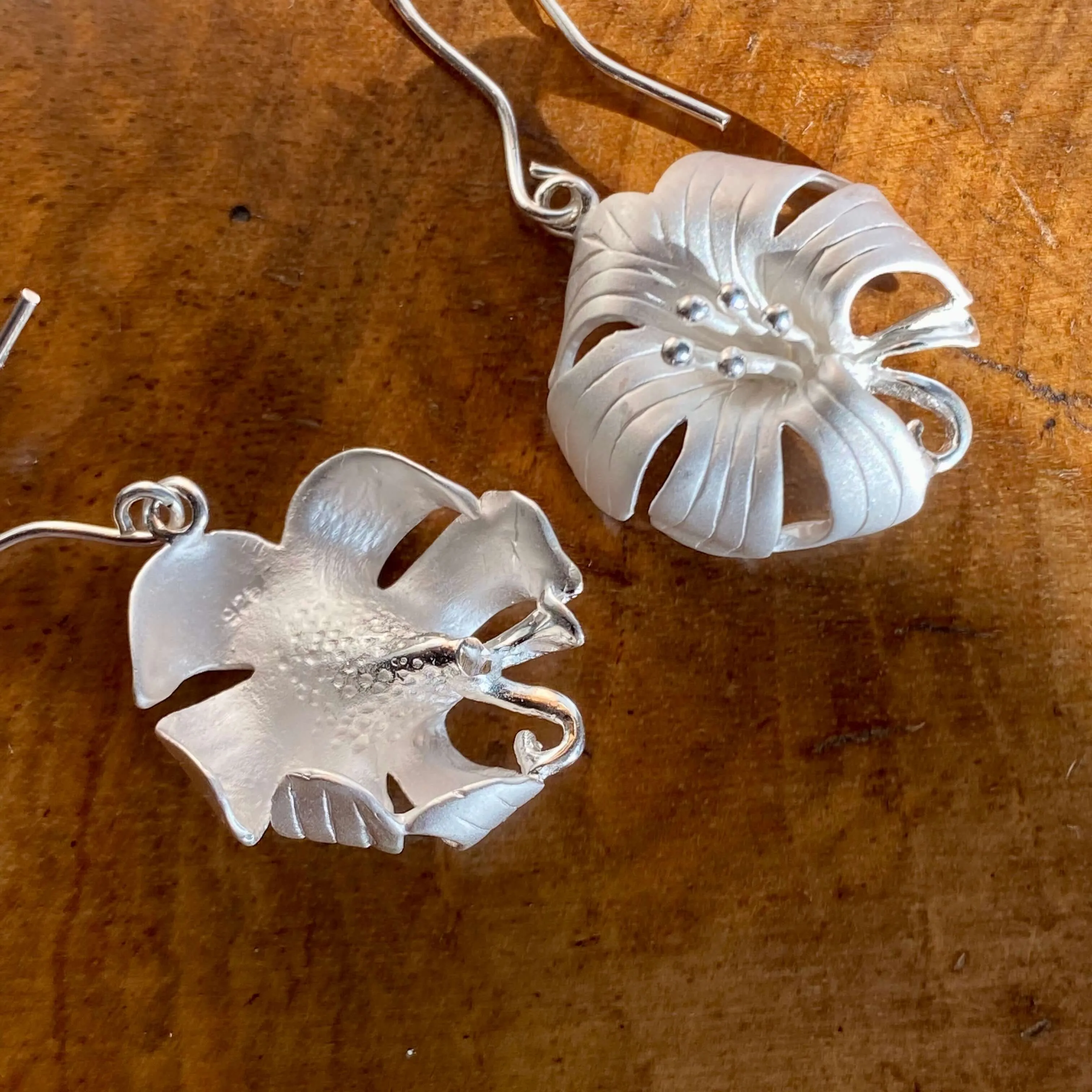 Large Sterling Silver Lily Earrings