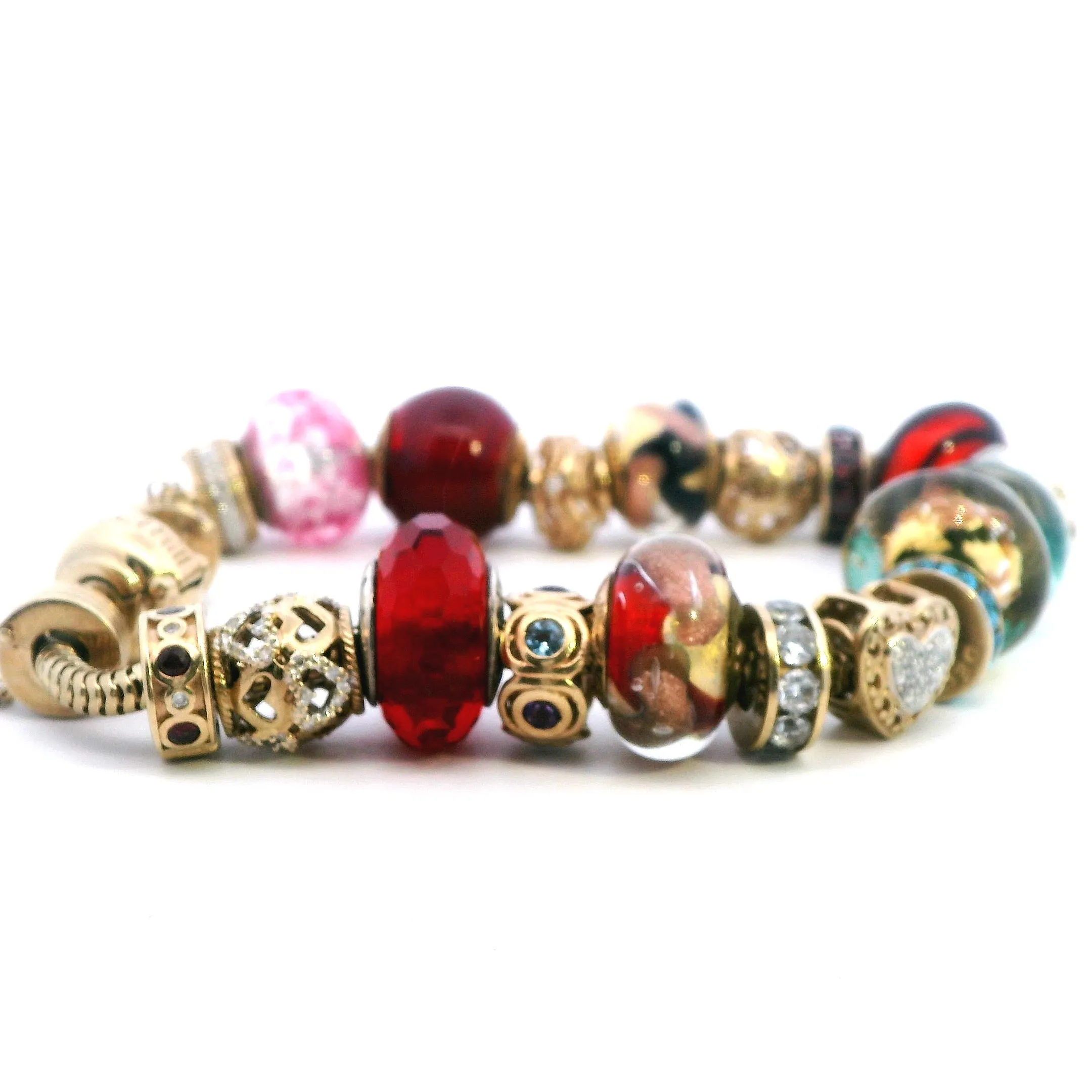 Luxurious 10k Yellow Gold Charm Bracelet with Exclusive Charms