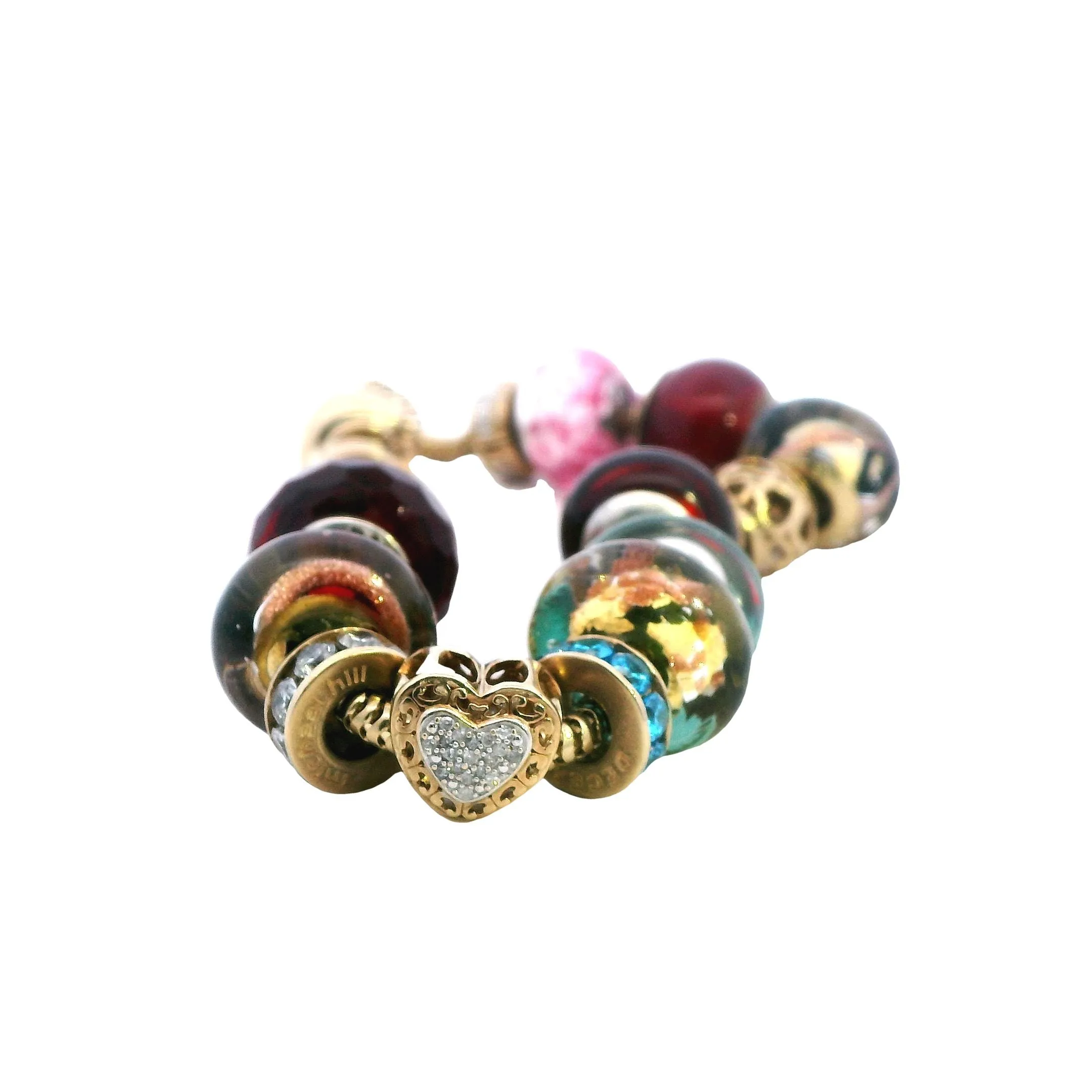 Luxurious 10k Yellow Gold Charm Bracelet with Exclusive Charms