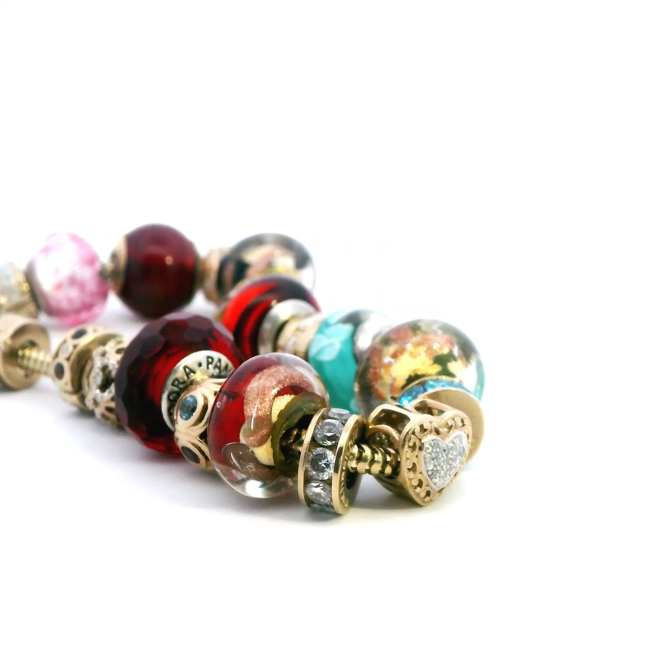 Luxurious 10k Yellow Gold Charm Bracelet with Exclusive Charms