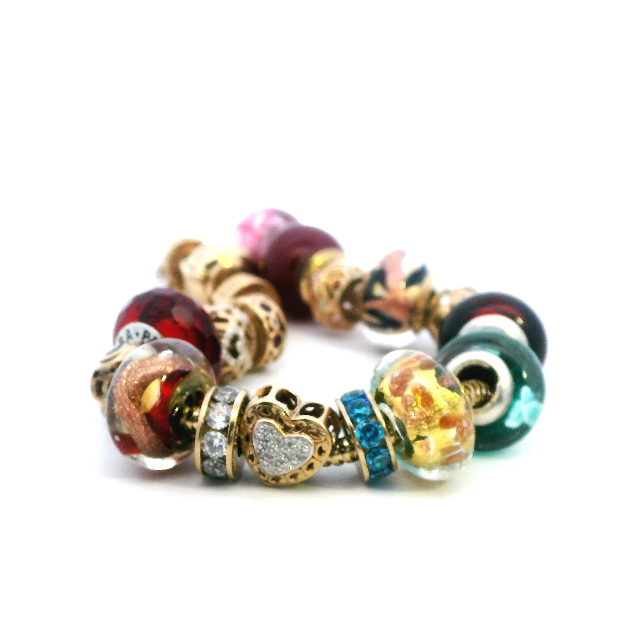 Luxurious 10k Yellow Gold Charm Bracelet with Exclusive Charms
